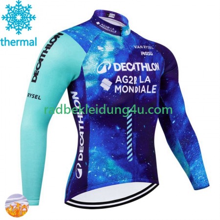 Radtrikot Winter Thermal Fleece Decathlon Ag2R 2024 N001